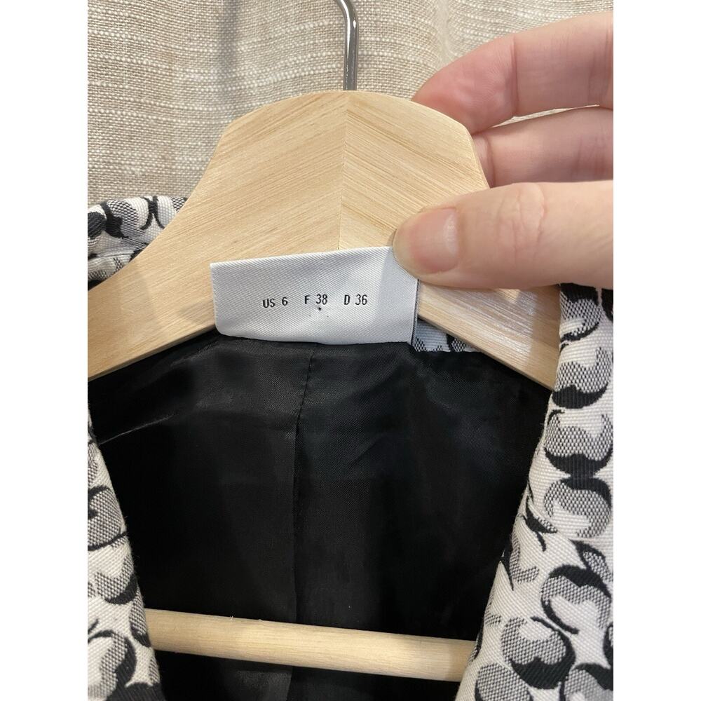 Akris Punto Textured Blazer Womens 6 Black & White Jacket Work Business, Cropped - Picture 5 of 12